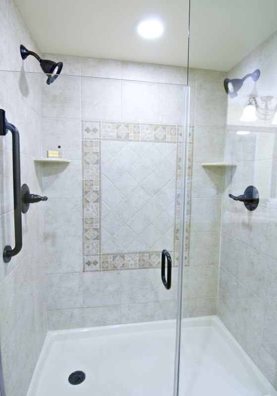 Modern Shower with Black Accents