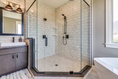 Contemporary Shower with Frameless Glass